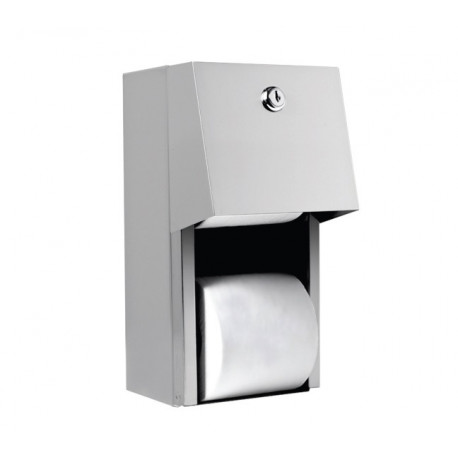 AJW U840 Hooded Steel Dual Toilet Tissue Paper Dispenser
