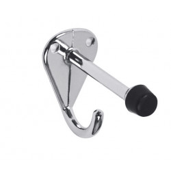 AJW UB14 Bright Chrome Surface Mounted Hat Hook & Coat Hook w/ Bumper