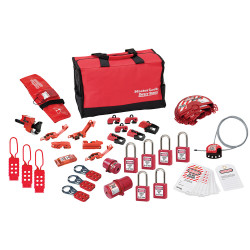 Master Lock 1458VE410 - Group Lockout Kit with Plastic Locks - Valve AND Electrical