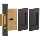 Omnia 7036/N Passage Pocket Door Lock w/ Modern Rectangular Trim featuring Mortise Edge Pull