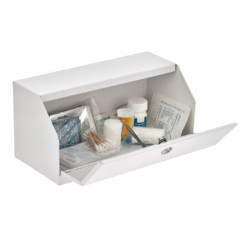 AdirMed 999-05 Locking Steel Surface-Mount Medicine Cabinet In White