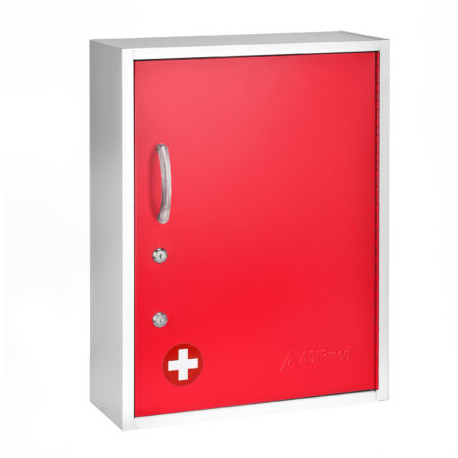 AidrMed 999-06 Dual Lock Surface-Mount Medical Security Cabinet with Pull-Out Shelf and Document Pocket