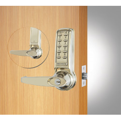 Codelocks CL4210 SS Series Electronic Tubular Latchbolt Push Button Medium Duty Door Lock, For Door Thickness-1-3/8" - 2-3/8", Stainless Steel