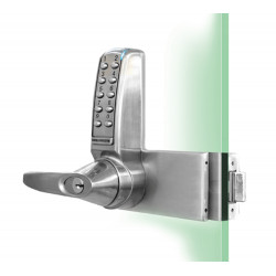 Codelocks CL4000GD Electronic Push Button Medium Duty Lock for Glass Door, For Door Thickness-5/16" - 5/8", Brushed Steel