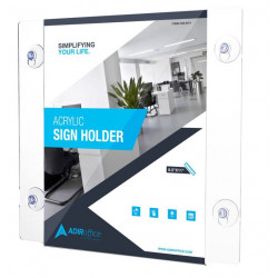 Adiroffice 639-8511-WSH Acrylic Window Sign Holder with Suction Cups