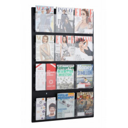 Adiroffice 640 Adjustable Pockets Clear Acrylic Hanging Magazine Rack