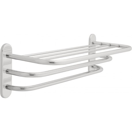Delta 43424 24" Brass Towel Shelf with Two Bars, Concealed Mounting in Chrome