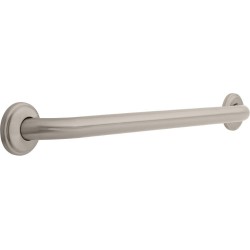 Delta 41224-SN 1A¼" C— 24" Grab Bar with Decorative Flange, Concealed Mounting in Satin Nickel