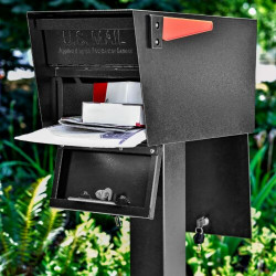 Mail Boss 7536 Mail Manager Latitude (Front & Rear Locking) Mailbox, Black