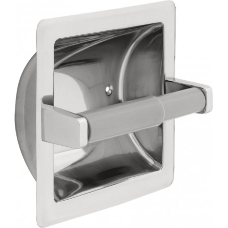 Delta 45070-ST Stainless Steel Recessed Paper Holder with Plastic Roller in Bright Stainless - Chrome appearance