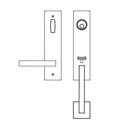 Karcher Design UET45L Lever Handle Sets "Madeira  Leather" Tubular Entry Set - Grip/Lever, Satin Stainless Steel