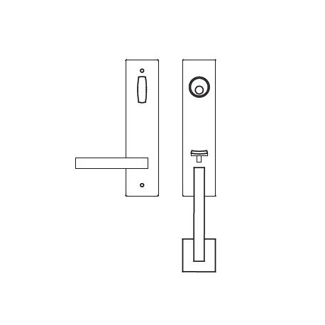 Karcher Design UET53 Lever Handle Sets "Torinno" Tubular Entry Set - Grip/Lever (Entry, 5 1/2" Ctc)