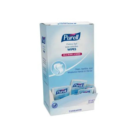 GOJO PURELL 9027-12 Cottony Soft Hand Sanitizing Wipes - 120 Count Self-Dispensing Display Box