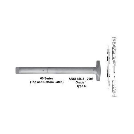 Detex ADVANTEX 60 Series Concealed Vertical Rod Exit Device ( Narrow Stile For Aluminum Door ) - Grade 1