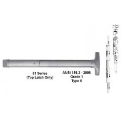Detex ADVANTEX 61 Series (Top Rod Only) Concealed Vertical Rod Exit Device - Narrow Stile For Aluminum Door