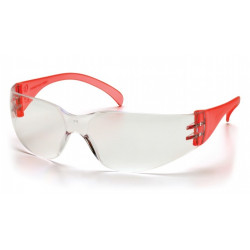 Pyramex SR4110S Intruder Clear-Hardcoated Lens w/Red Temples