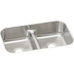 Elkay EAQDUH3118 Gourmet Stainless Steel Double Bowl Undermount Sink