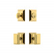 Grandeur Fifth Avenue Square Rosette Entry Set w/ Carre Brass Knob, Keyed Alike
