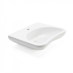 Ponte Giulio B40CMS07WB Ergonomic Sink With Curved Front And Center Mount Faucet