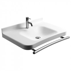 Ponte Giulio B46CNM22W3 Acrylic Stone Sink with Stainless Steel Hand Pull / Towel Bar