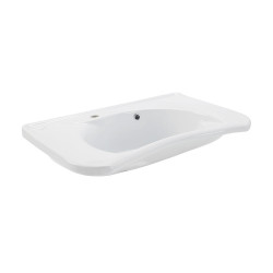 Ponte Giulio B42CNS01WB Ergonomic Sink With Curved Front And Side Mount Faucet