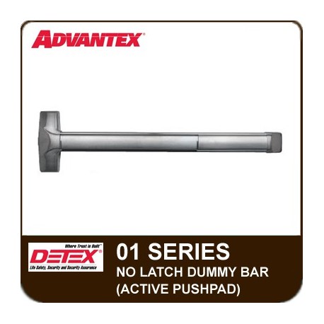Detex ADVANTEX 0101W 695 SLR 01/04 Series No Latch Dummy Bar (Active Pushpad)