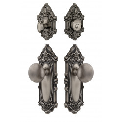 Grandeur Grande Victorian Plate w/ Fifth Avenue Knob & Matching Deadbolt