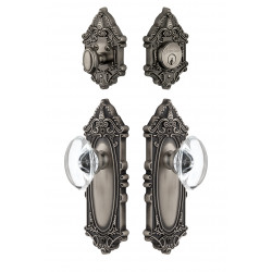 Grandeur Grande Victorian Plate w/ Provence Crystal Knob & Matching Deadbolt