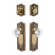 Grandeur Parthenon Plate w/ Bordeaux Crystal Knob & Matching Deadbolt