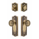 Grandeur Parthenon Plate w/ Soleil Knob & Matching Deadbolt