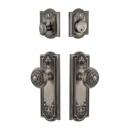 Grandeur Parthenon Plate w/ Windsor Knob & Matching Deadbolt