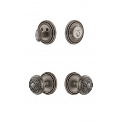 Grandeur Soleil Plate w/ Windsor Knob & Matching Deadbolt