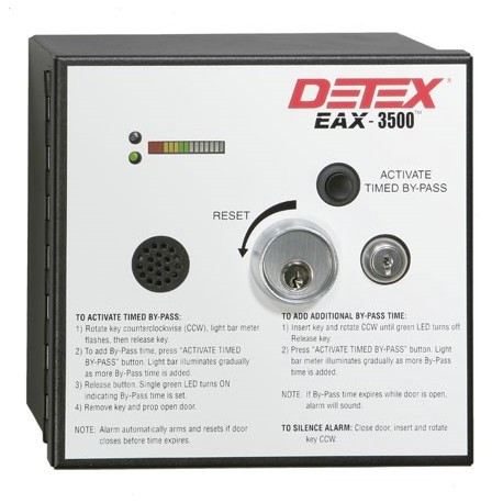Detex EAX-3500 EAX-3500FK 102651-1 IC7 CL-1 BR12103945 Series Timed Bypass Exit Alarm and Rechargeable Battery
