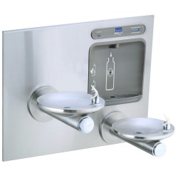 Elkay LZWS-EDFPBM117K Filtered EZH2O Touch-Free Bottle Filling Station with Integral SwirlFlo Fountain