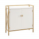 Design House 9200-WTGL Claudette Foyer Cabinet In White & Gold