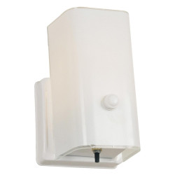 Design House 501130 1-Light Wall Sconce w/ Switch In White w/ White Glass