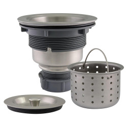 Design House 542936 Drain Strainer w/ Removable Basket & Lid, Stainless Steel