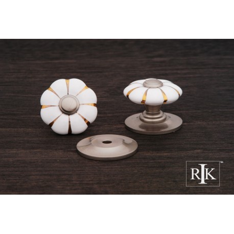 RKI CK 322 Flowery Porcelain Knob with Tip & Lines