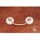 RKI CP 351 Porcelain Plain Ends Bail Pull in Polished Brass
