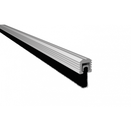 Pemko 5025 Brush Gasket w/ Mortise Aluminum Retainer & 5/16" Insert, Mill Finish Aluminum