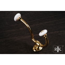 RKI HK 5822 Porcelain Ends Coat & Hat Hook