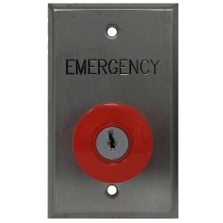 Deltrex F142 Emergency Self-Latching Red Push Button Control w/ Internal Key Release