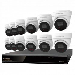 SECO-LARM DRN-K116-12 NVR and Camera Kit w/ 4K 16-Channel NVR + 12 IP 5MP Cameras + 4TB HDD