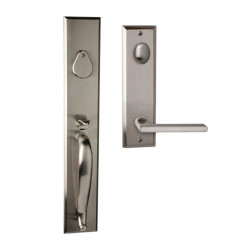 Delaney 980G-1 Bravura Charleston Handleset with 615 Interior Plate and 939 Charlotte Interior Lever