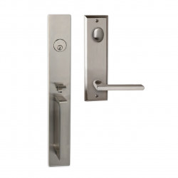 Delaney 973 Bravura Montgomery Handleset with 672 Interior Plate and 939 Charlotte Interior Lever