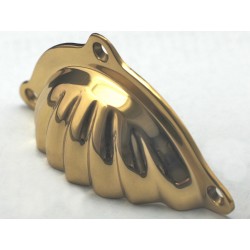 Cal Crystal C1830 Solid Brass Bin Pull, Scalloped, Size-100 mm