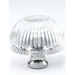 Cal Crystal G248 Crystal Cabinet Knob w/ Solid Brass Base, Grooved, 1-3/8"