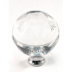 Cal Crystal M1111 Crystal Cabinet Knob w/ Solid Brass Base, Round, 1-3/8"