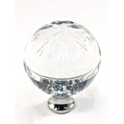 Cal Crystal M1112 Crystal Cabinet Knob w/ Solid Brass Base, Round, 1-3/8"