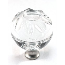 Cal Crystal M1113 Crystal Cabinet Knob w/ Solid Brass Base, Round, 1-3/8"